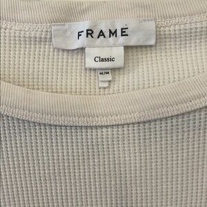 FRAME Classic Waffle Knit Top - Cream
